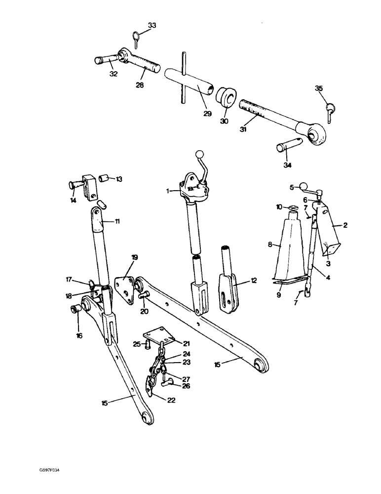 Схема запчастей Case IH 885N - (8-26) - THREE-POINT LINKAGE, DUAL CATAGORY (08) - HYDRAULICS