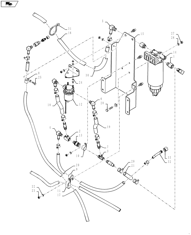 Схема запчастей Case IH STEIGER 400 - (10.210.01) - FUEL FILTER & FUEL TRANSFER PUMP - STEIGER 350 (10) - ENGINE