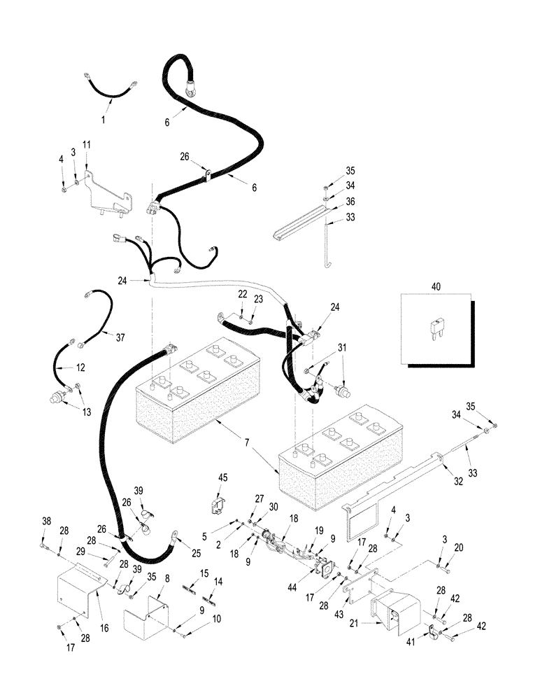Схема запчастей Case IH STX480 - (04-22) - BATTERIES (04) - ELECTRICAL SYSTEMS