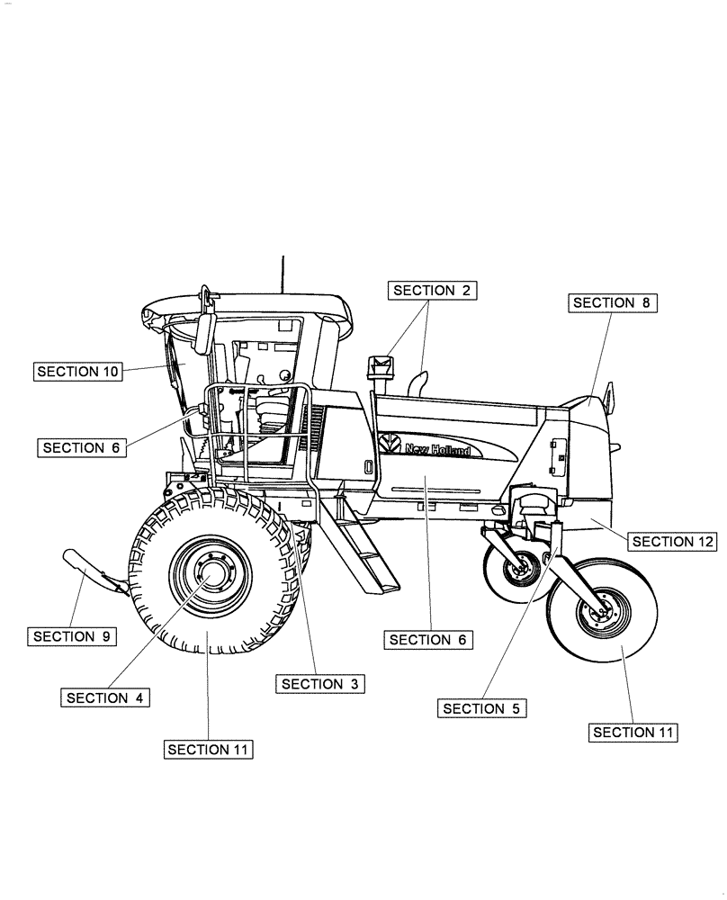 Схема запчастей Case IH WD1903 - (MAIN) - PICTORIAL INDEX, WINDROWER (00) - GENERAL
