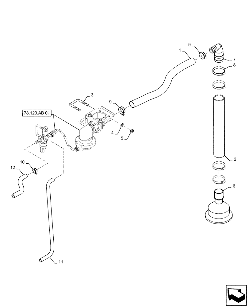 Схема запчастей Case IH PATRIOT 3340 - (78.120.AD[04]) - RH FOAM DROP, 120 BOOM (78) - SPRAYING