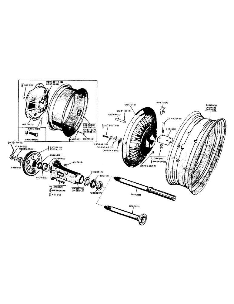 Схема запчастей Case IH 500B-SERIES - (074) - FINAL DRIVE GEARS, REAR AXLES AND WHEELS, REAR WHEEL AND RIM, 511B AND 611B GENERAL PURPOSE (06) - POWER TRAIN