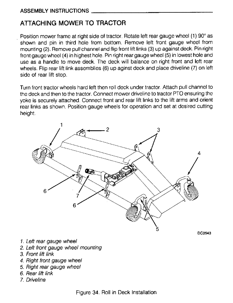 Схема запчастей Case IH M172 - (55) - ASSEMBLY INSTRUCTIONS, ATTACHING MOWER TO TRACTOR (05) - SERVICE & MAINTENANCE