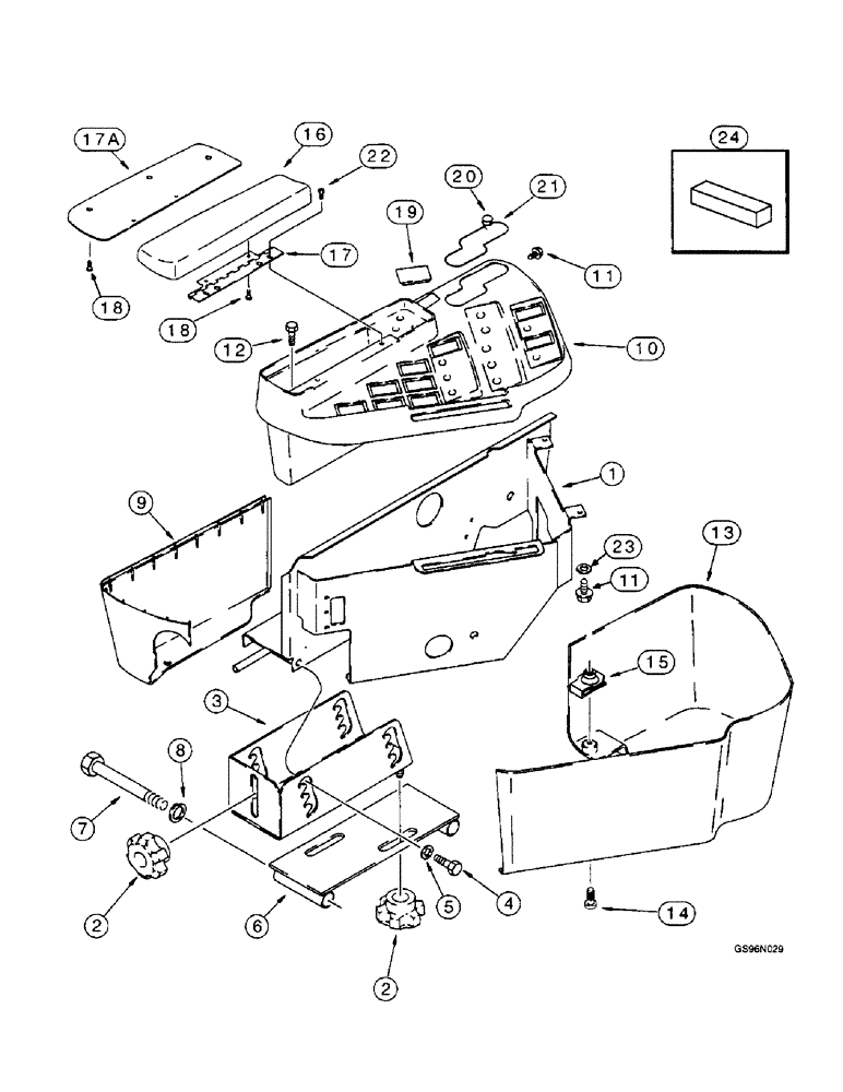 Схема запчастей Case IH 2166 - (9G-16) - CAB, RIGHT-HAND CONSOLE (10) - CAB & AIR CONDITIONING