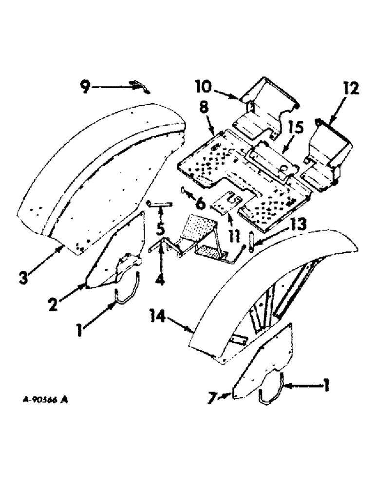 Схема запчастей Case IH 826 - (13-05) - SUPERSTRUCTURE, FENDERS AND PLATFORMS, INTERNATIONAL TRACTORS (05) - SUPERSTRUCTURE