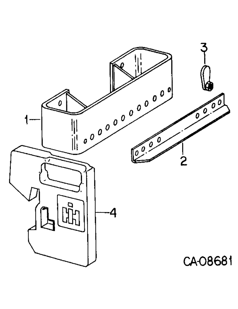 Схема запчастей Case IH 484 - (09-07) - FRAME, FRONT END WEIGHT BRACKETS AND WEIGHTS (12) - FRAME