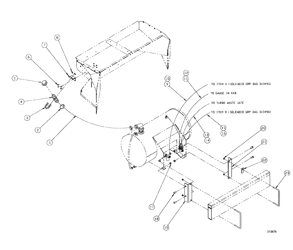 Схема запчастей Case IH SPX3185 - (258) - OPTIONS, FOAM MARKER TANK LINES GROUP, TURBO (88) - ACCESSORIES