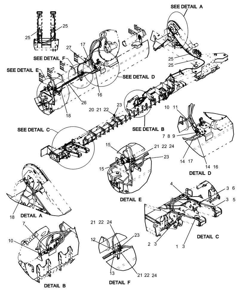 Схема запчастей Case IH 1260 - (35.220.08[02]) - HYDRAULICS - OUTER WING LH (35) - HYDRAULIC SYSTEMS
