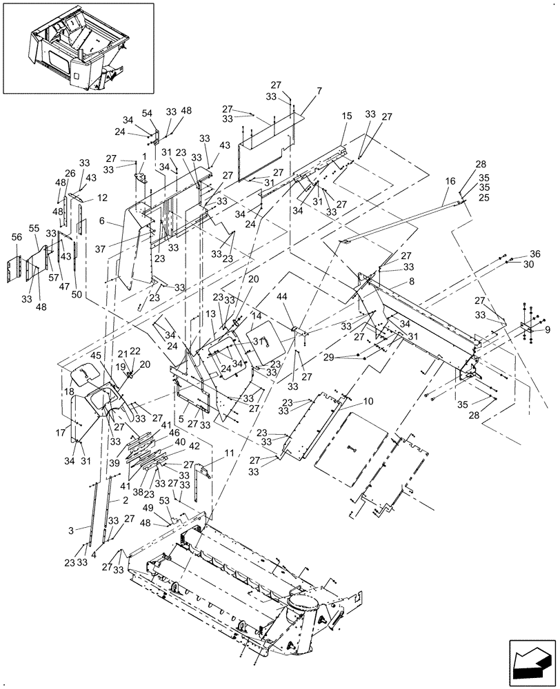 Схема запчастей Case IH 9120 - (80.150.02) - GRAIN TANK, R.H. (80) - CROP STORAGE/UNLOADING