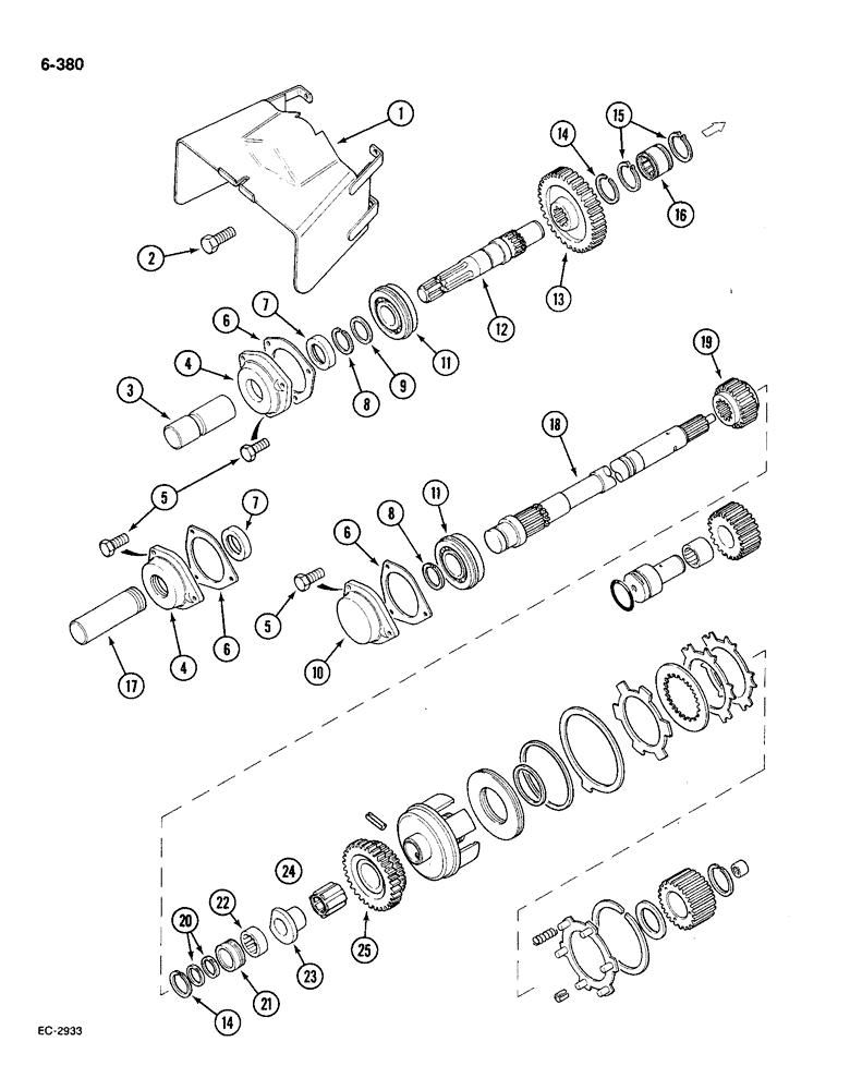 Схема запчастей Case IH 585 - (6-380) - INDEPENDENT POWER TAKE OFF, SINGLE AND DUAL SPEED (06) - POWER TRAIN