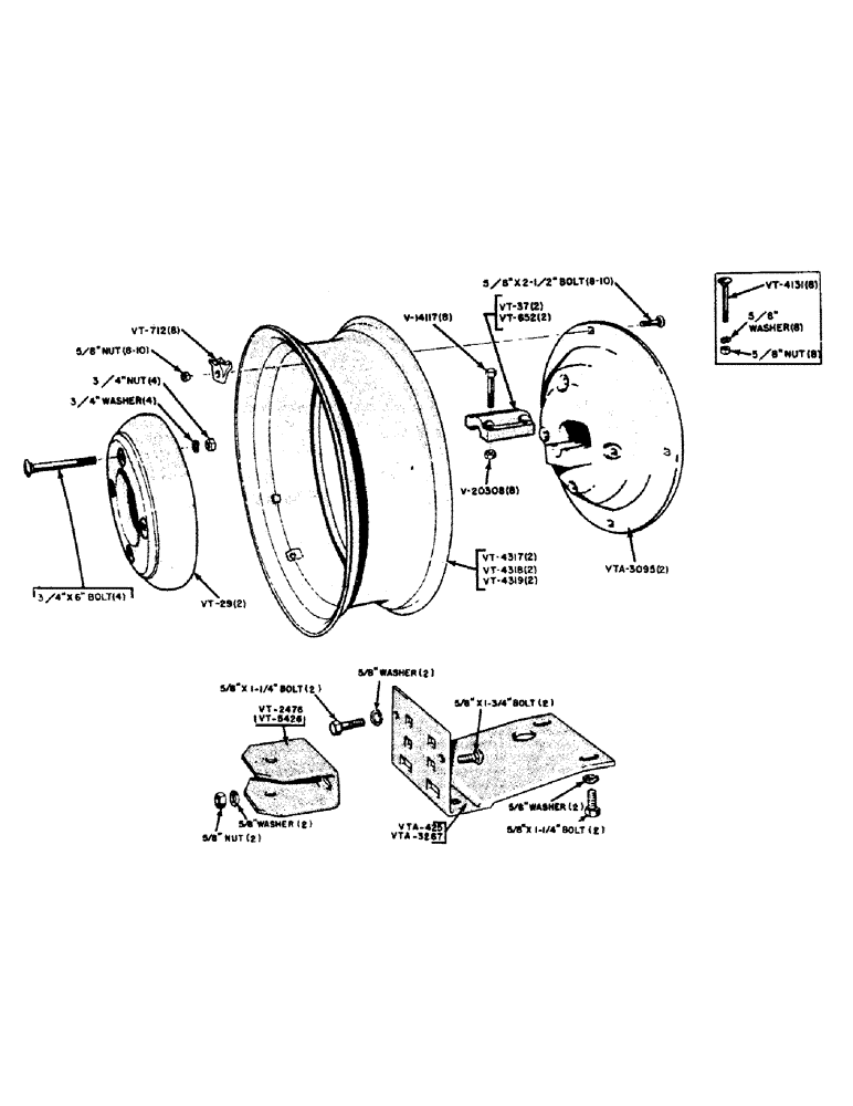 Схема запчастей Case IH VAI-SERIES - (076) - REAR WHEELS AND RIMS (06) - POWER TRAIN