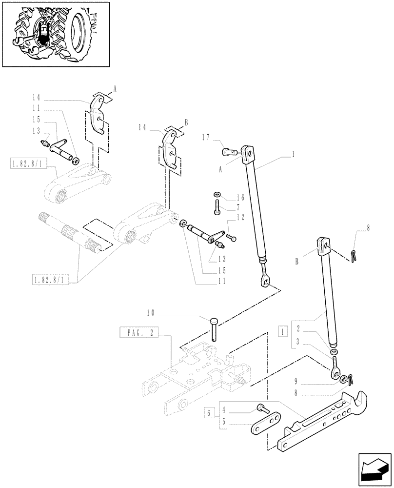 Схема запчастей Case IH MXM175 - (1.89.3/03[03]) - (VAR.898/2) AUTOMATIC HITCH - (WITH 2 ADDITIONAL JACKS) (09) - IMPLEMENT LIFT