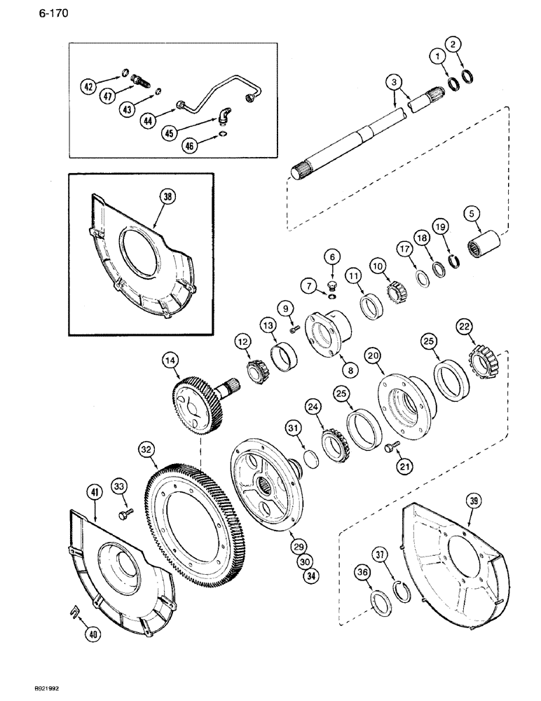 Схема запчастей Case IH 7120 - (6-170) - PTO REDUCTION GEARS (06) - POWER TRAIN