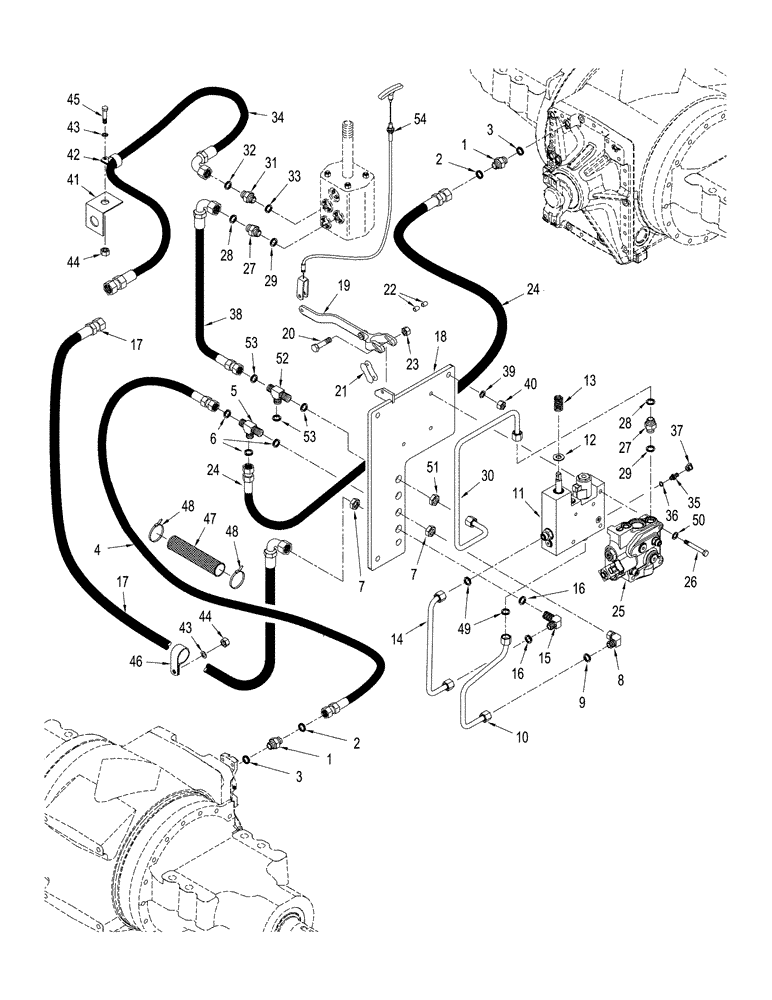 Схема запчастей Case IH STX325 - (07-04[03]) - PARK BRAKE CIRCUIT, WITHOUT DIFFERENTIAL LOCK, WITH ACCUSTEER (07) - BRAKES