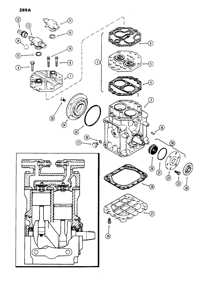 Схема запчастей Case IH 1070 - (289A) - YORK COMPRESSOR (09) - CHASSIS/ATTACHMENTS