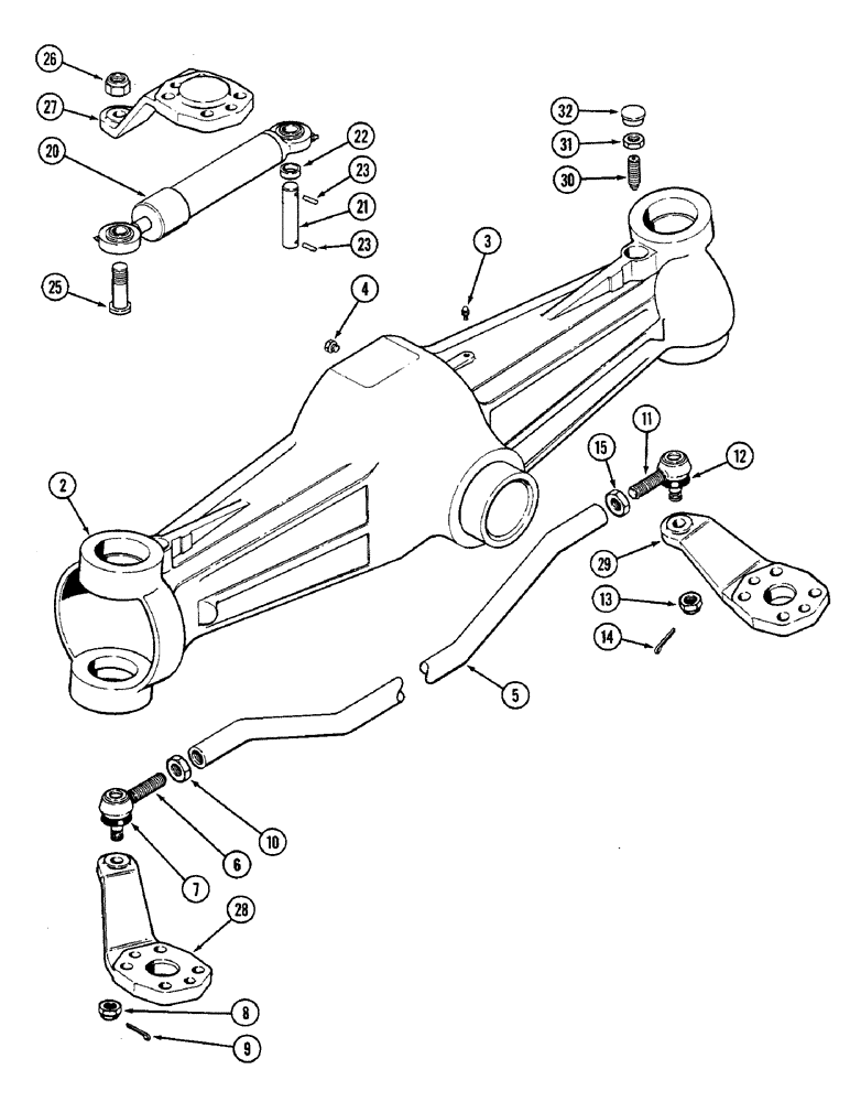 Схема запчастей Case IH 2090 - (5-188) - FRONT AXLE HOUSING AND TIE ROD, MFD TRACTORS (05) - STEERING