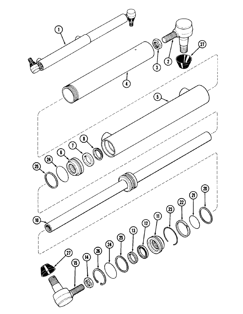 Схема запчастей Case IH 1896 - (5-112) - STEERING CYLINDER, ADJUSTABLE FRONT AXLE (05) - STEERING