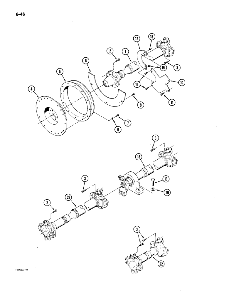 Схема запчастей Case IH 9150 - (6-046) - DRIVE SHAFT MOUNTING (06) - POWER TRAIN