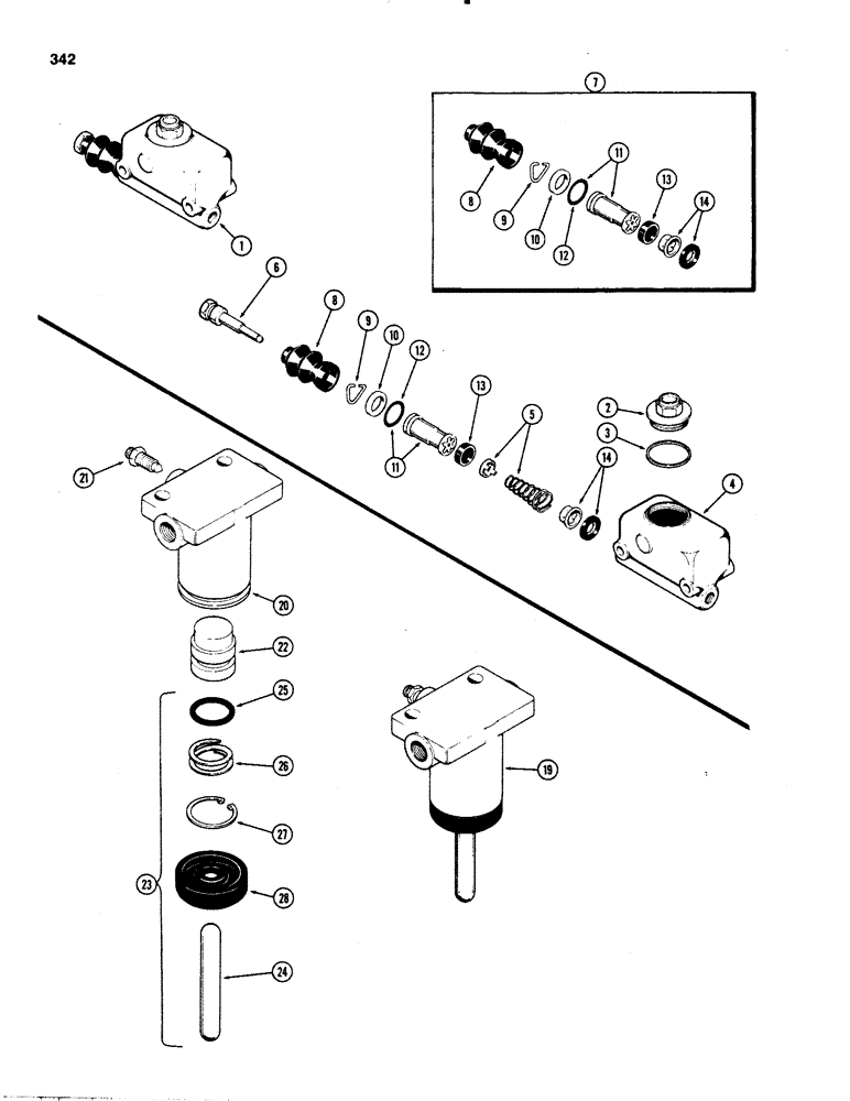 Схема запчастей Case IH 1070 - (0342) - MASTER BRAKE CYLINDER (07) - BRAKES