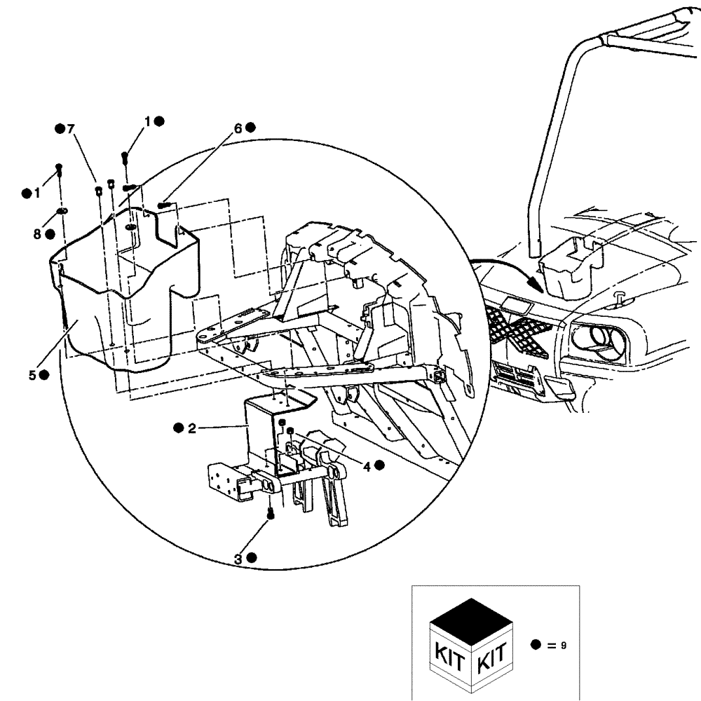 Схема запчастей Case IH SCOUT XL - (88.100.05) - DIA KIT, UNDER HOOD STORAGE BIN (88) - ACCESSORIES