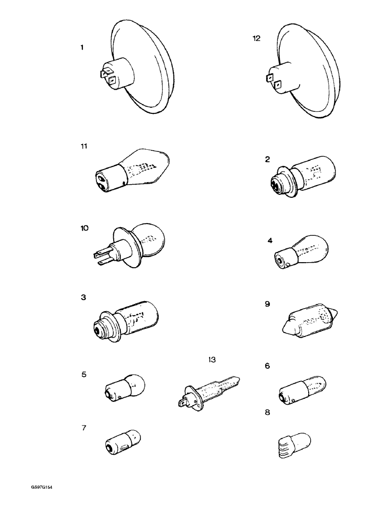 Схема запчастей Case IH 1210 - (4-28) - LAMP BULBS (04) - ELECTRICAL SYSTEMS