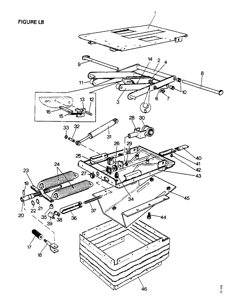 Схема запчастей Case IH 1412 - (L08-1) - CHASSIS, BONNET, FENDERS, SAFETY FRAME AND CAB, SUSPENSION FOR ARMCHAIR SEAT, TRACTORS W/ CAB (12) - CHASSIS