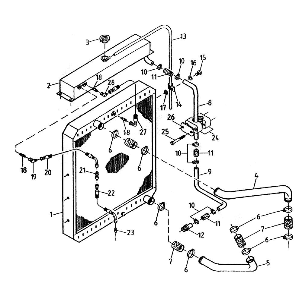 Схема запчастей Case IH 7700 - (C02-25) - WATER RADIATOR (L10) Engine & Engine Attachments