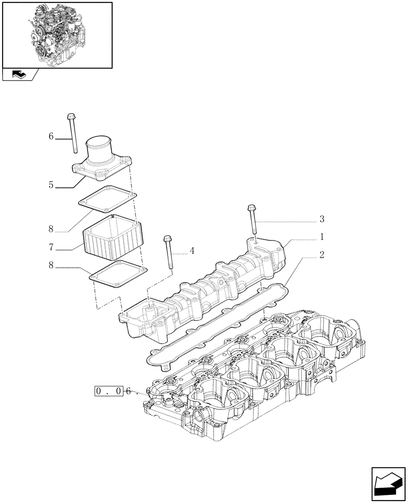 Схема запчастей Case IH FARMALL 85N - (0.07.1) - INTAKE MANIFOLD (01) - ENGINE