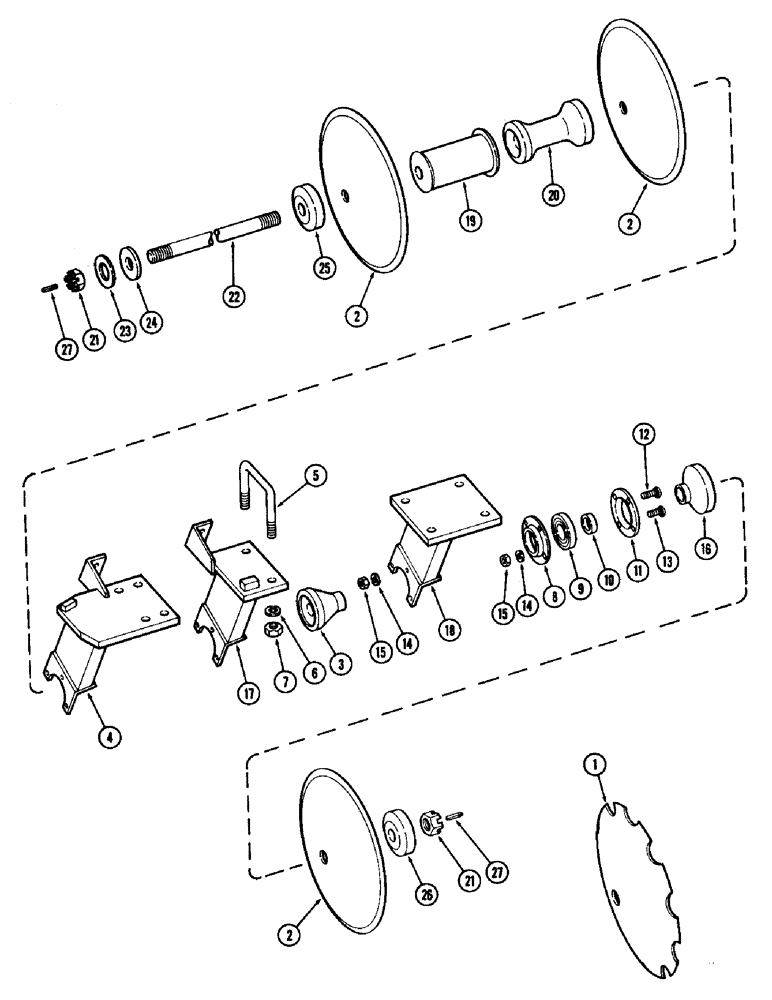 Схема запчастей Case IH DOT 28 - (32) - RIGHT REAR CENTER GANG 