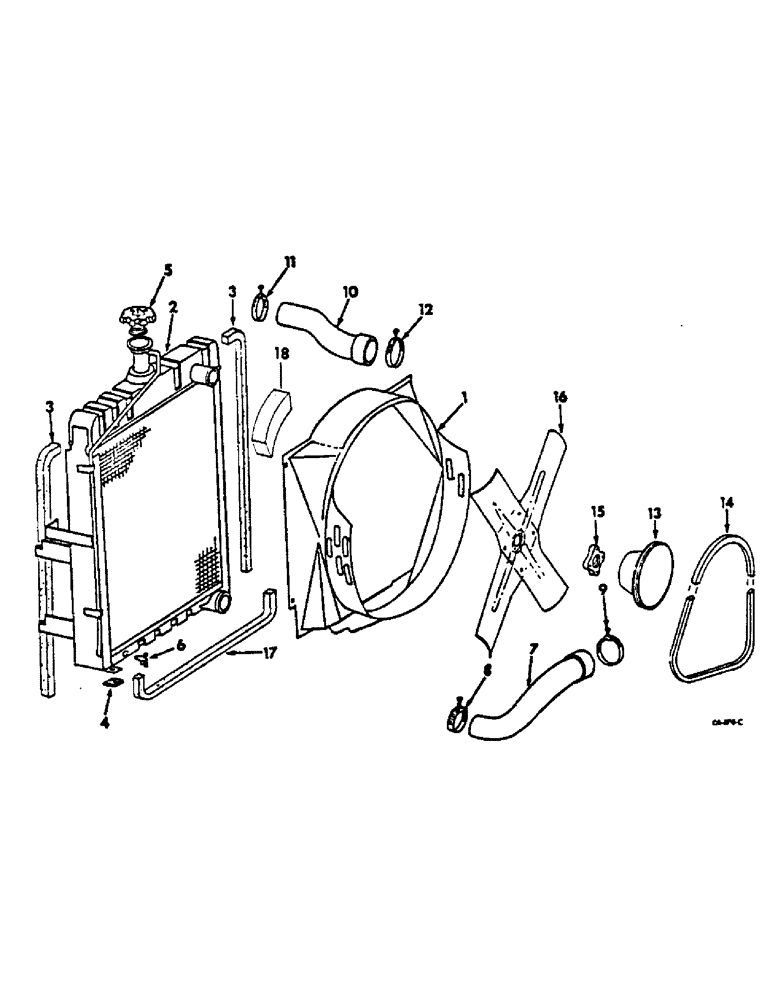 Схема запчастей Case IH 454 - (06-06) - COOLING, RADIATOR AND CONNECTIONS Cooling