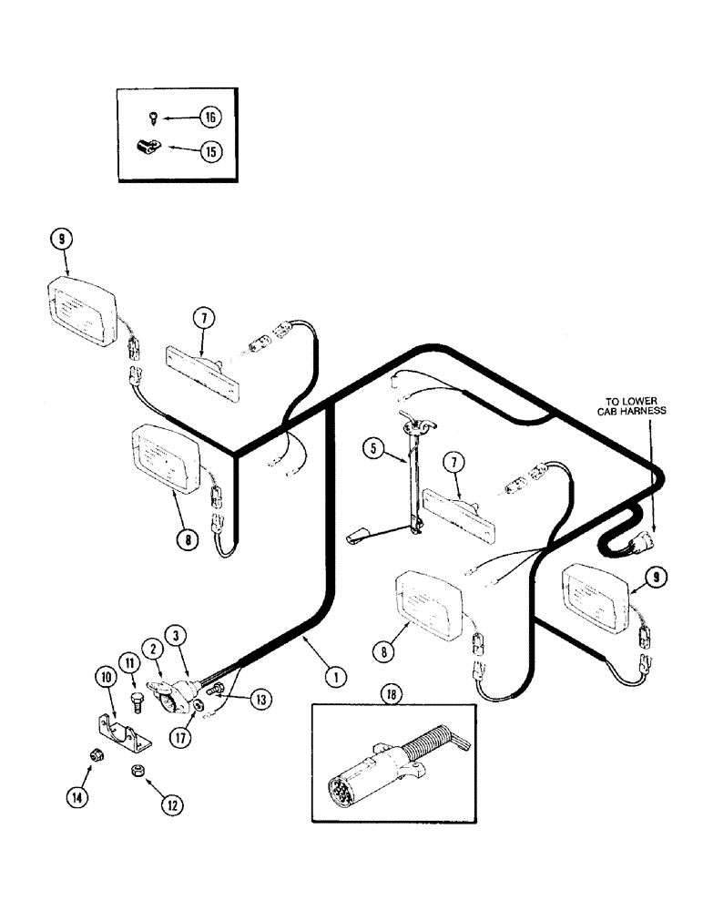 Схема запчастей Case IH 8940 - (4-014) - CAB FENDER HARNESS (04) - ELECTRICAL SYSTEMS
