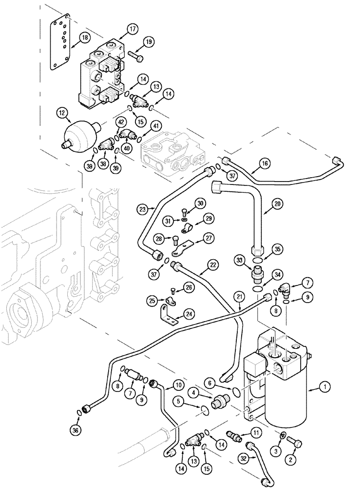 Схема запчастей Case IH MX90C - (08-05) - HYDRAULIC OIL FILTER AND SYSTEM (08) - HYDRAULICS
