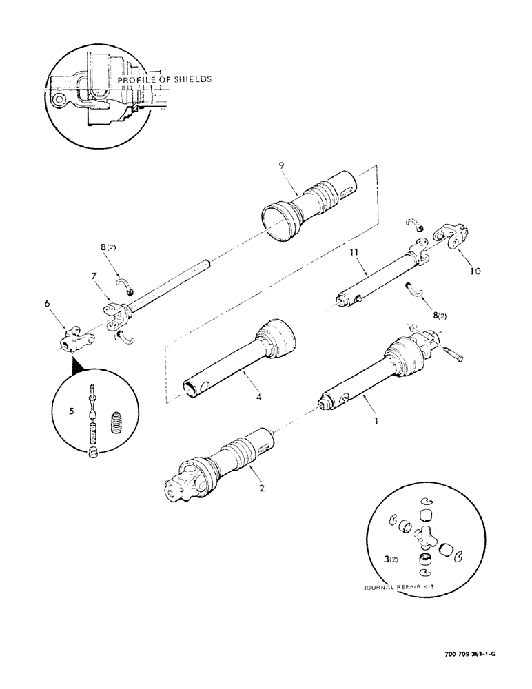 Схема запчастей Case IH 8430 - (2-02) - IMPLEMENT DRIVELINE ASSEMBLY (WALTERSHIED) Driveline