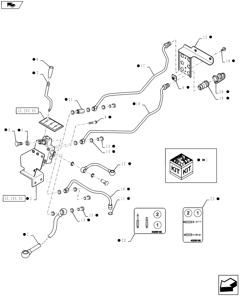 Схема запчастей Case IH FARMALL 50B - (88.100.03) - DIA KIT, REAR REMOTE CONTROL VALVE #1 - 16X16 - MT20124606 (88) - ACCESSORIES