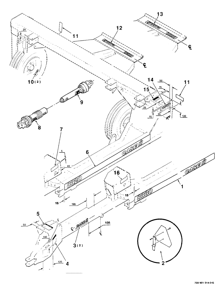 Схема запчастей Case IH 8330 - (9-14) - DECALS AND LOCATION DIAGRAM, CONTINUED (09) - CHASSIS