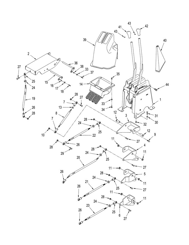 Схема запчастей Case IH STX325 - (06-04) - TRANSMISSION SHIFT CONTROLS, MANUAL SHIFT TRANSMISSION (06) - POWER TRAIN