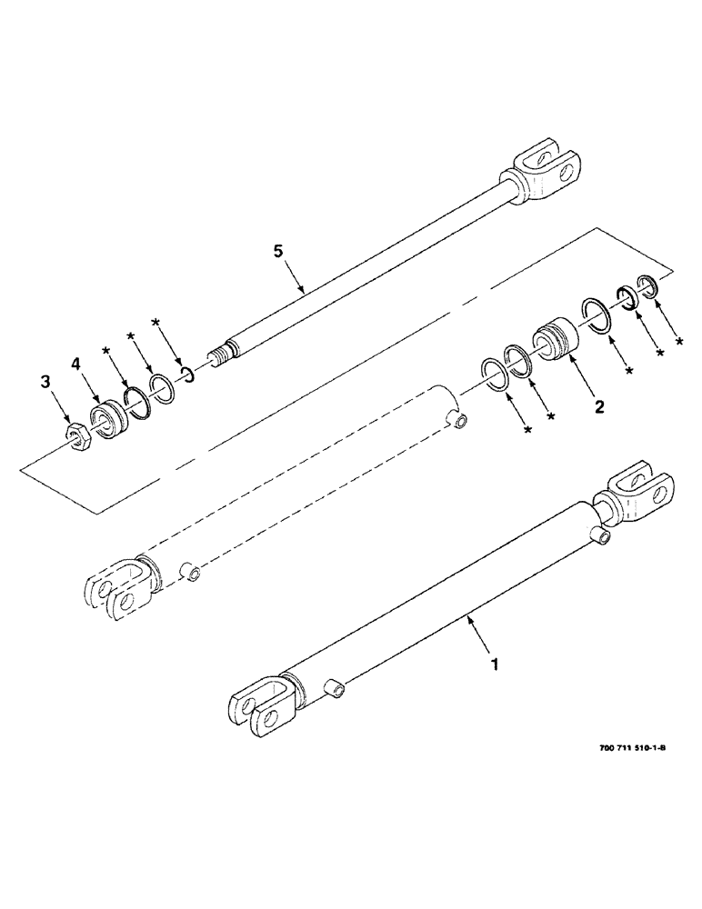 Схема запчастей Case IH 8430 - (8-21) - HYDRAULIC CYLINDER ASSEMBLY (TAILGATE), (700711510 HYDRAULIC (07) - HYDRAULICS