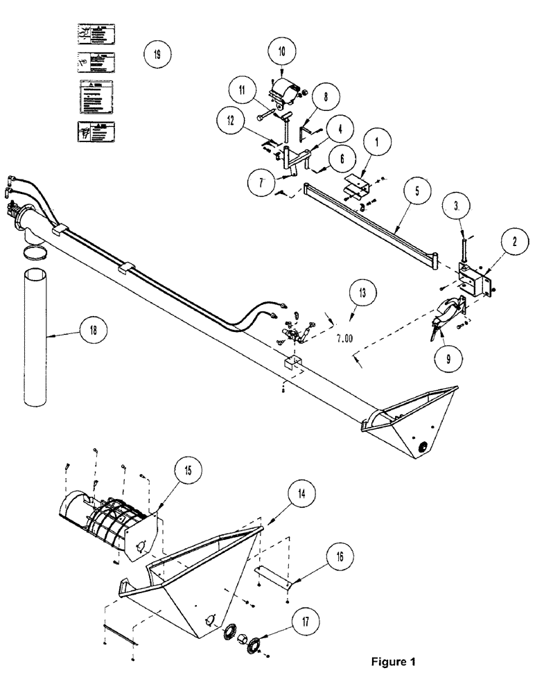 Схема запчастей Case IH 1100 - (A04) - AUGER INSTALLATION 