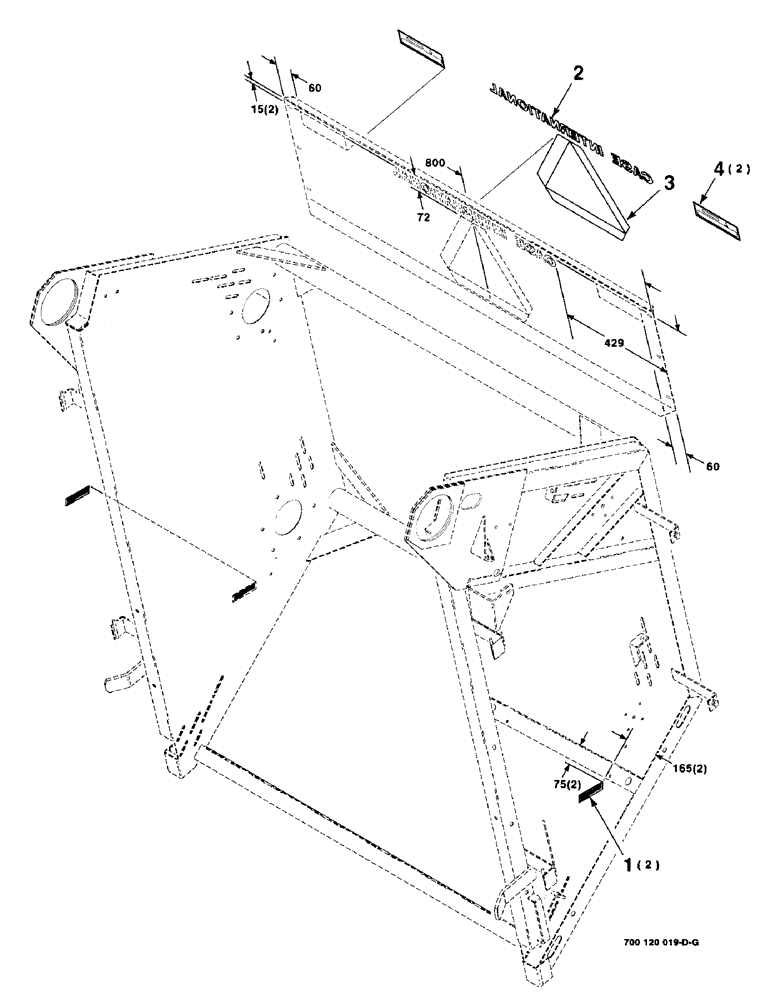 Схема запчастей Case IH 8480 - (9-08) - DECALS AND LOCATION DIAGRAM, TAILGATE, SERIAL NUMBER CFH0051001 THROUGH CFH0114150 Decals & Attachments