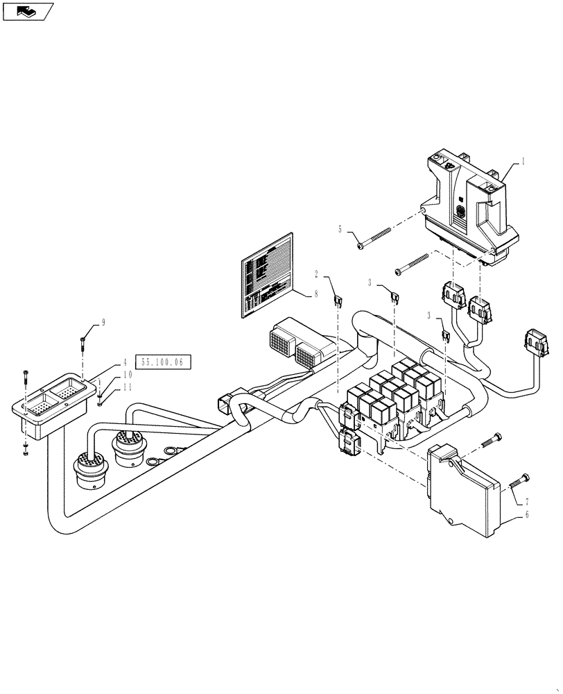Схема запчастей Case IH 4430 - (55.510.02) - CAB ELECTRICAL, LH COMPARTMENT (55) - ELECTRICAL SYSTEMS
