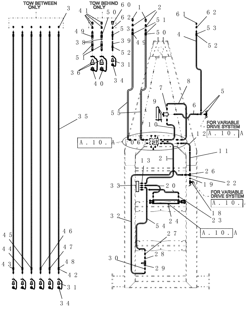 Схема запчастей Case IH ADX3380 - (A.10.A[03]) - HYDRAULICS - MAIN FRAME (FROM 06/2004 TO 07/2006) A - Distribution Systems