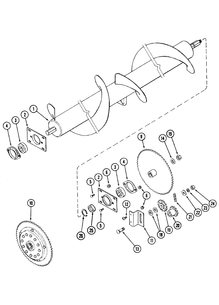 Схема запчастей Case IH 1083 - (09-29) - AUGER - DRIVE (1064, 1083, 1084), JJC0335001 - (09) - CHASSIS