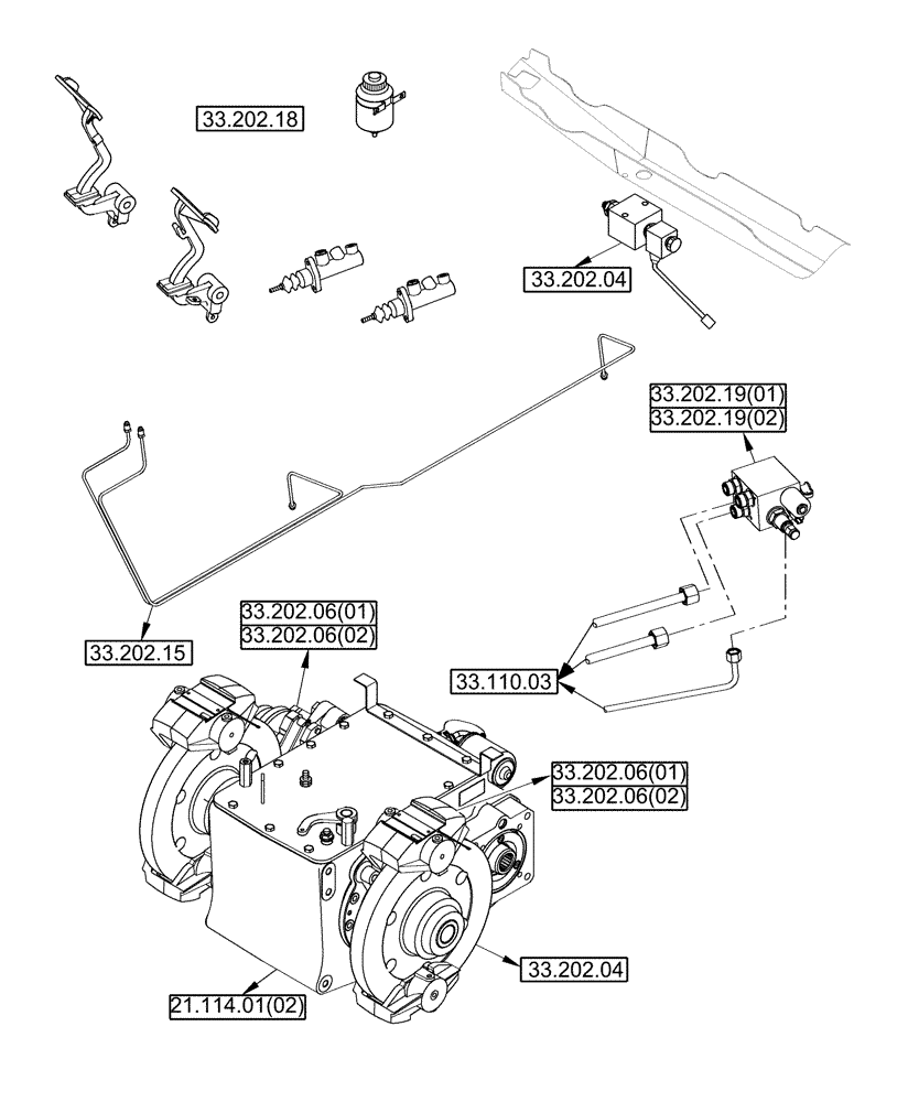 Схема запчастей Case IH 8010 - (33.000.00) - SECTION INDEX - BRAKES & CONTROLS (33) - BRAKES & CONTROLS