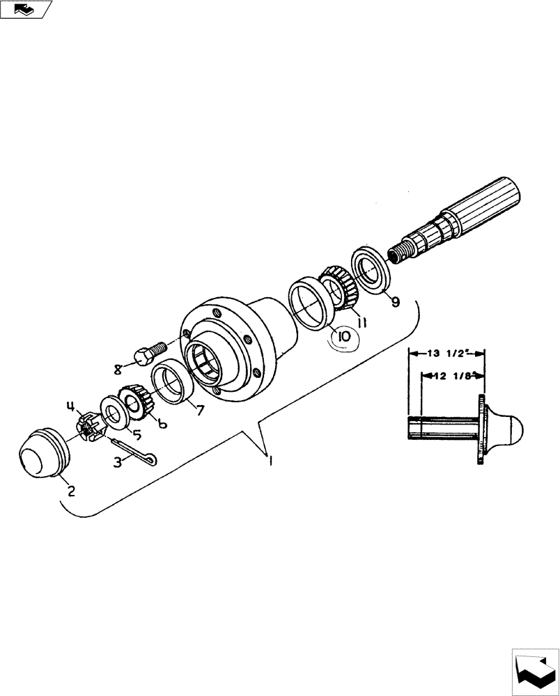 Схема запчастей Case IH 4200 II - (44.100.04) - 888 HUB & SPINDLE ASSY (44) - WHEELS