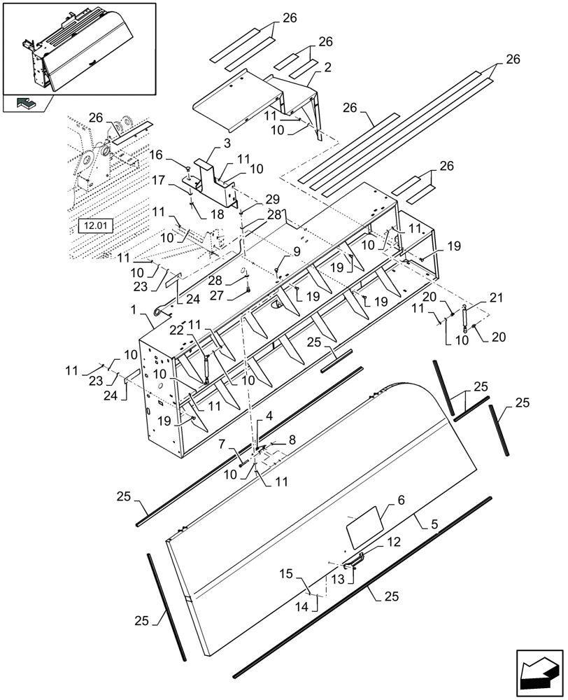 Схема запчастей Case IH LB333P - (08.08[01]) - TWINE BOXES LH (08) - SHEET METAL/DECALS