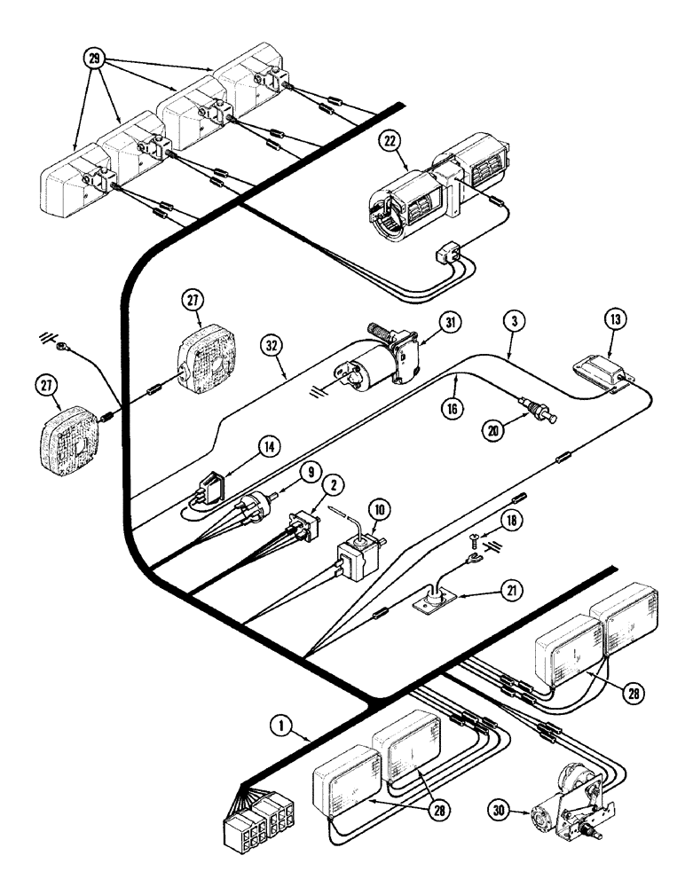 Схема запчастей Case IH 1896 - (4-068) - CAB HEADLINER WIRING (04) - ELECTRICAL SYSTEMS