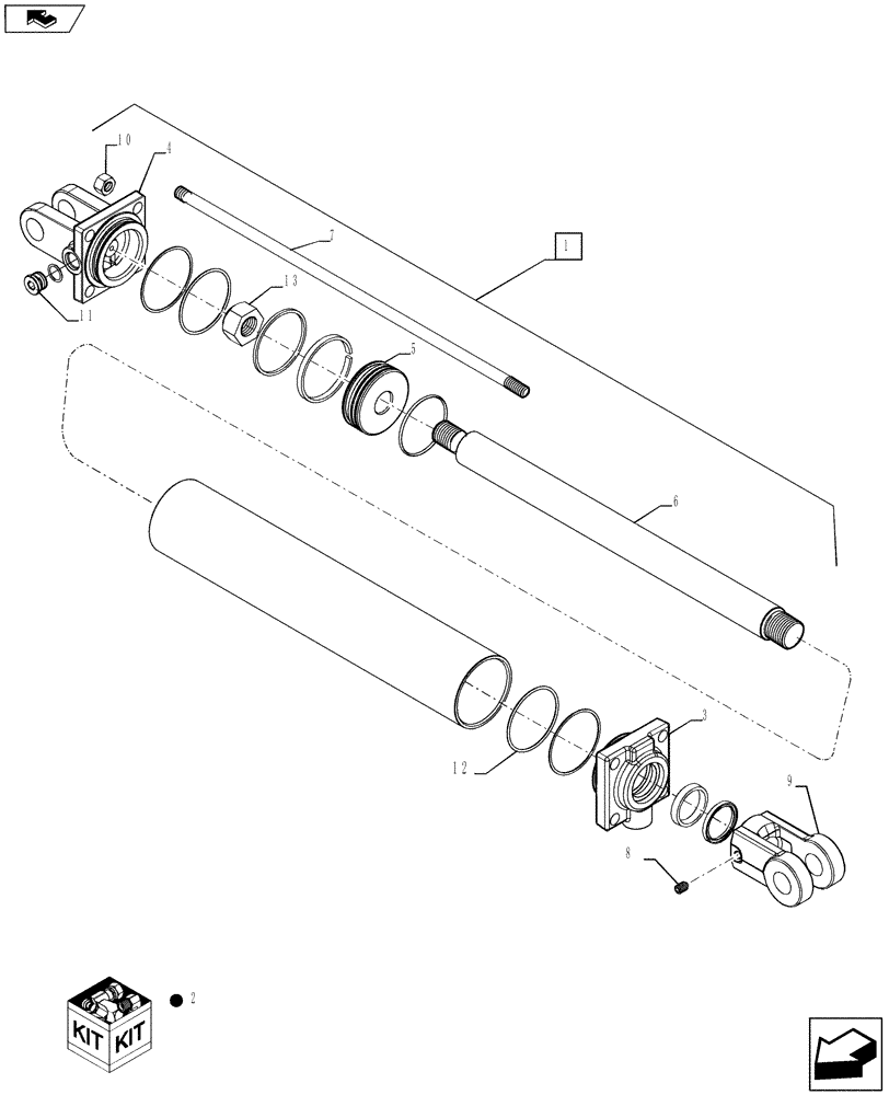 Схема запчастей Case IH 870 - (35.100.13) - HYDRAULIC CYLINDERS (35) - HYDRAULIC SYSTEMS