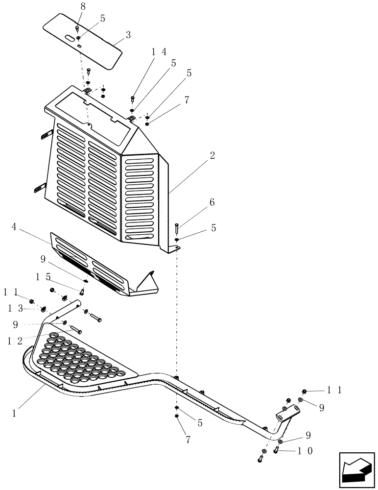 Схема запчастей Case IH 8120 - (90.118.24[02]) - SHIELD ASSY, LOWER R.H. NARROW TREAD - MY 2010 (90) - PLATFORM, CAB, BODYWORK AND DECALS
