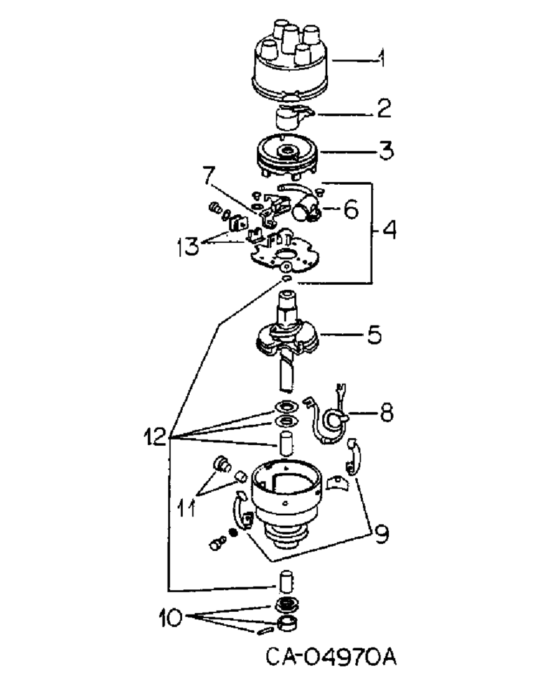 Схема запчастей Case IH FARMALL CUB - (12-27) - POWER, C-60 ENGINE, DISTRIBUTOR, PRESTOLITE Power