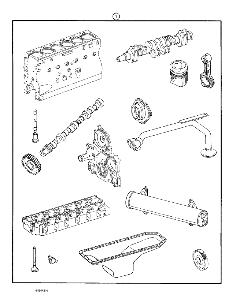 Схема запчастей Case IH DT-436 - (9D-032) - BASIC ENGINE 